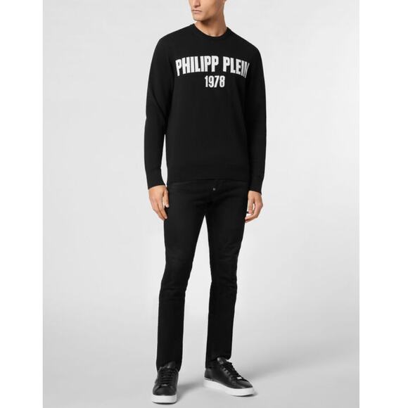 Philipp Plein 1978 Black Round Neck Pullover Sweater  XXL - Picture 11 of 11